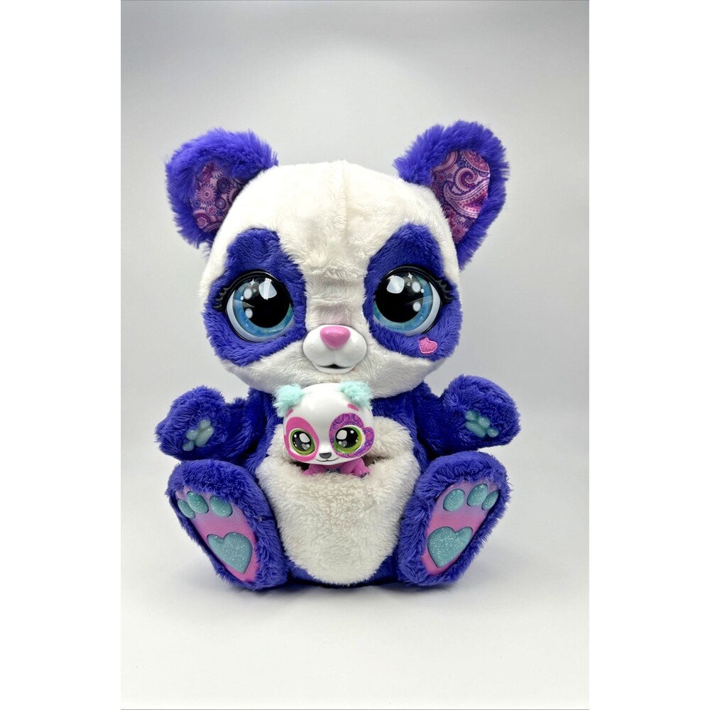 Peek-A-Roo, Interactive Panda-Roo Purple Panda Bear Plush Toy w Sounds with Baby